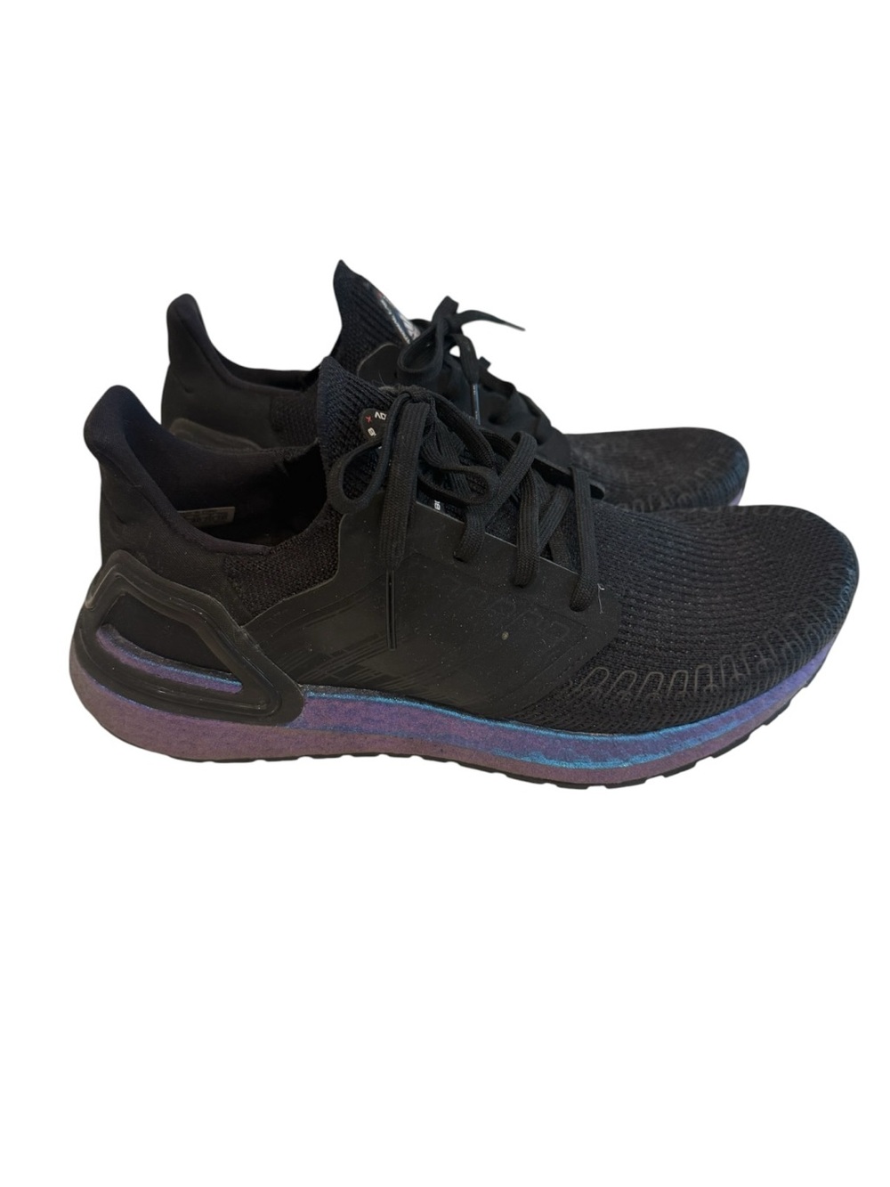 adidas Black Athletic Sneakers with Blue metallic Logo Accent